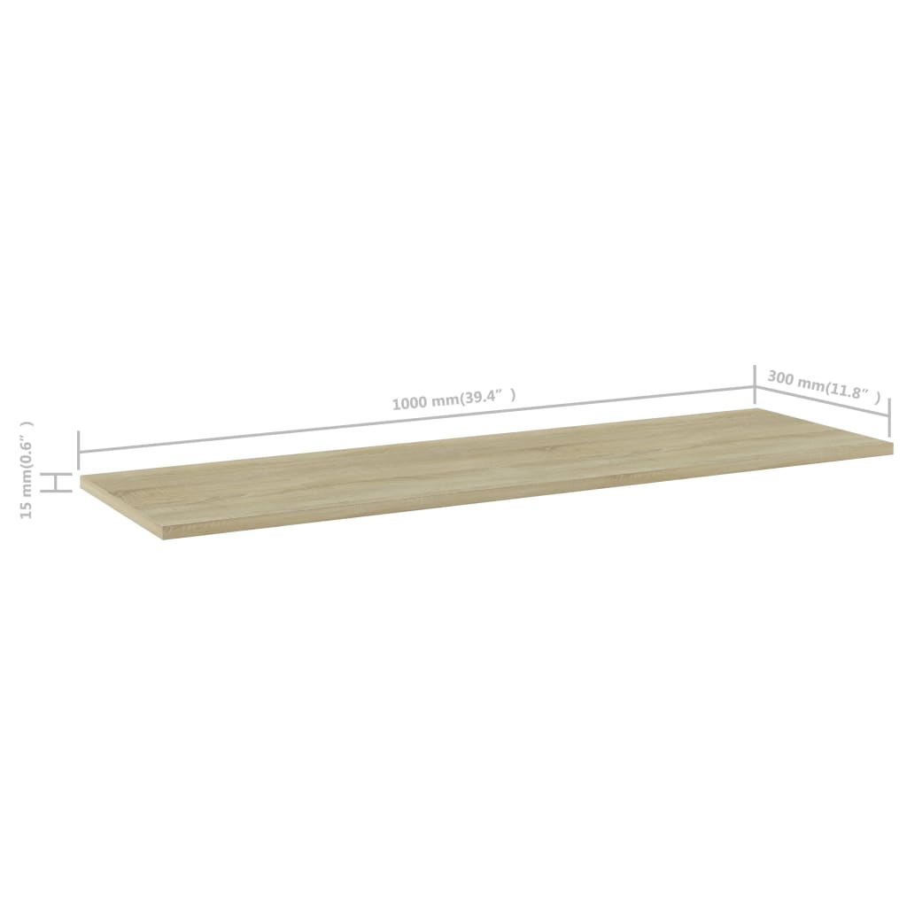 NNEVL Bookshelf Boards 4 pcs Sonoma Oak 100x30x1.5 cm Chipboard