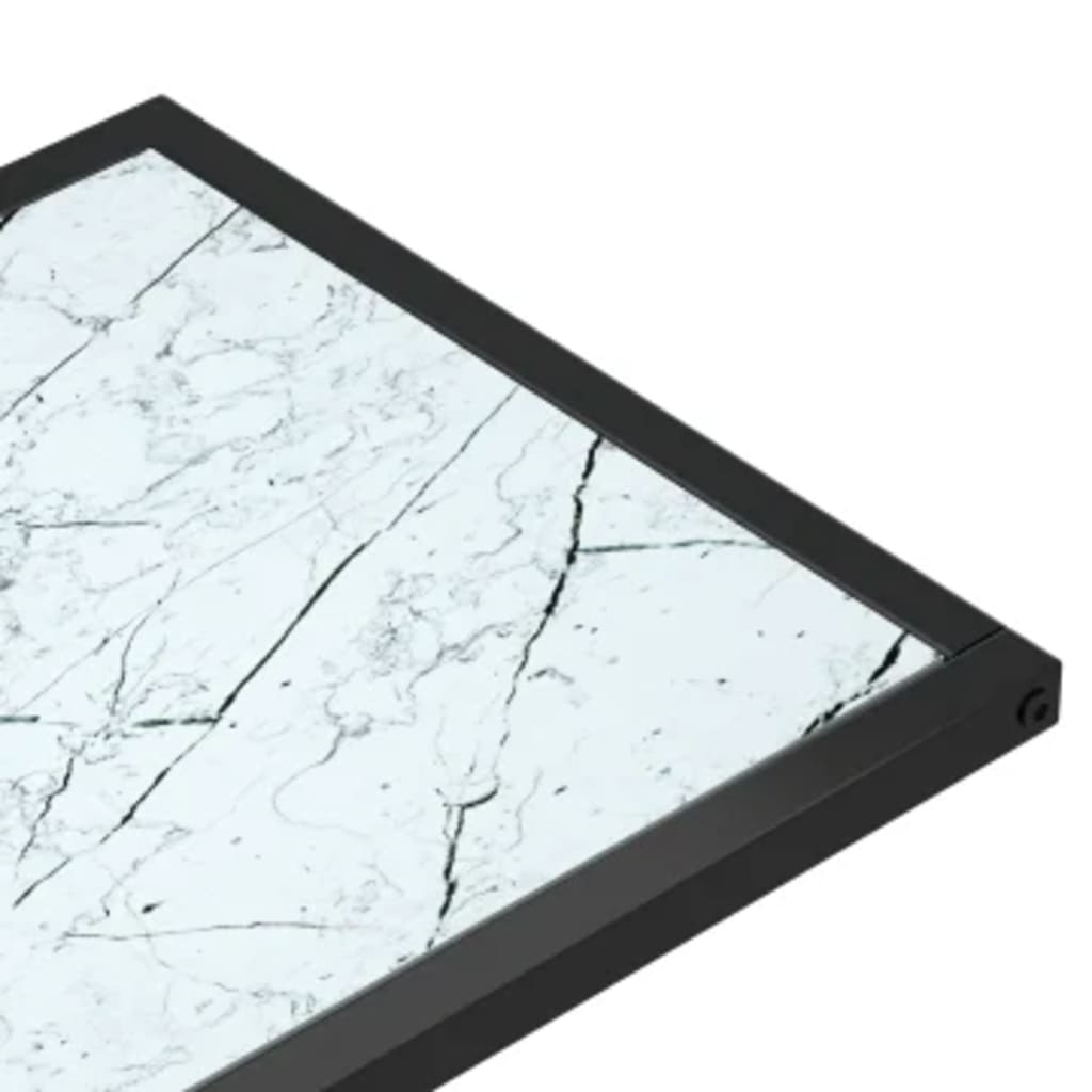 NNEVL Computer Side Table White Marble 50x35x65 cm Tempered Glass
