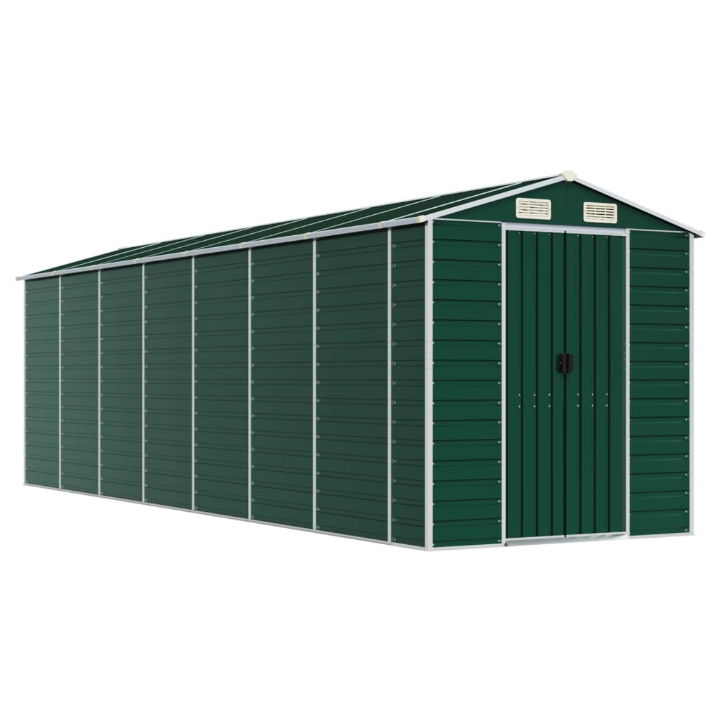 NNEVL Garden Shed Green 191x640x198 cm Galvanised Steel