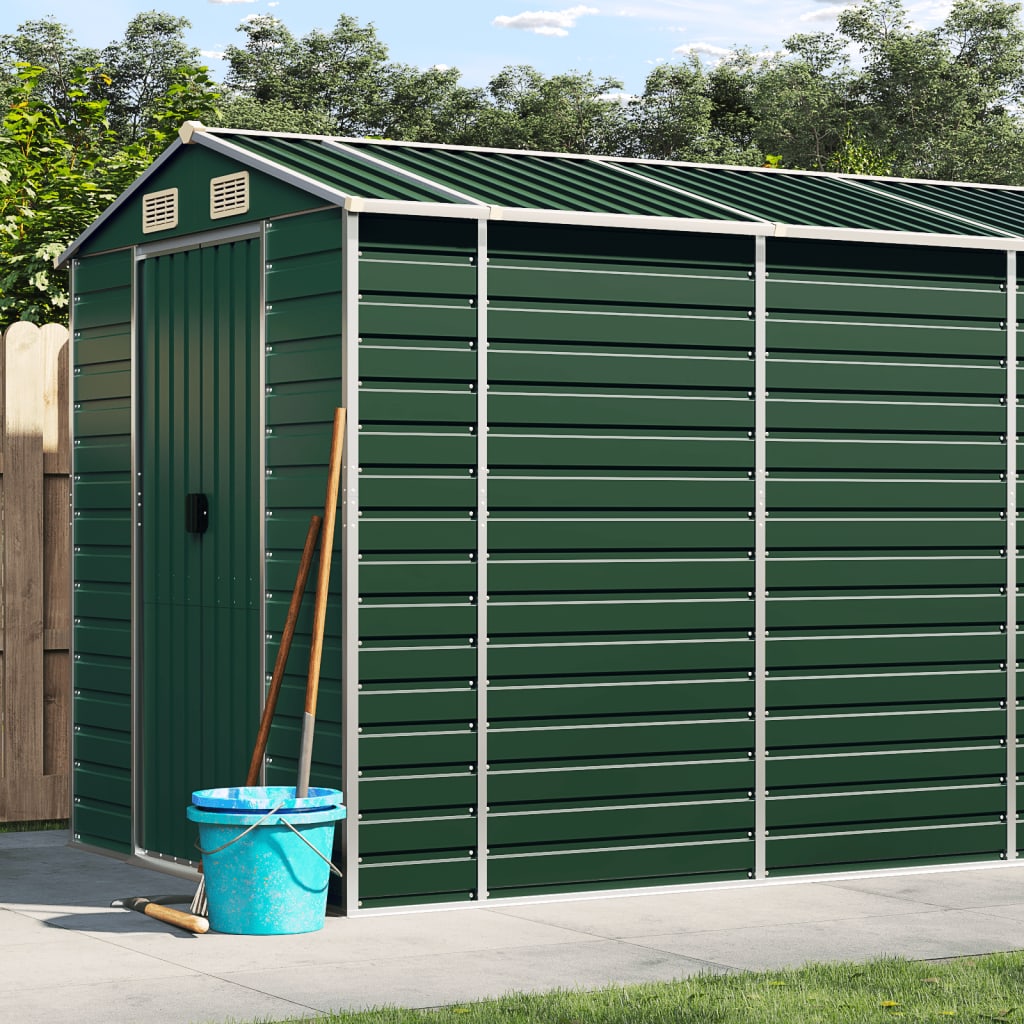 NNEVL Garden Shed Green 191x640x198 cm Galvanised Steel