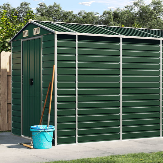 NNEVL Garden Shed Green 191x640x198 cm Galvanised Steel