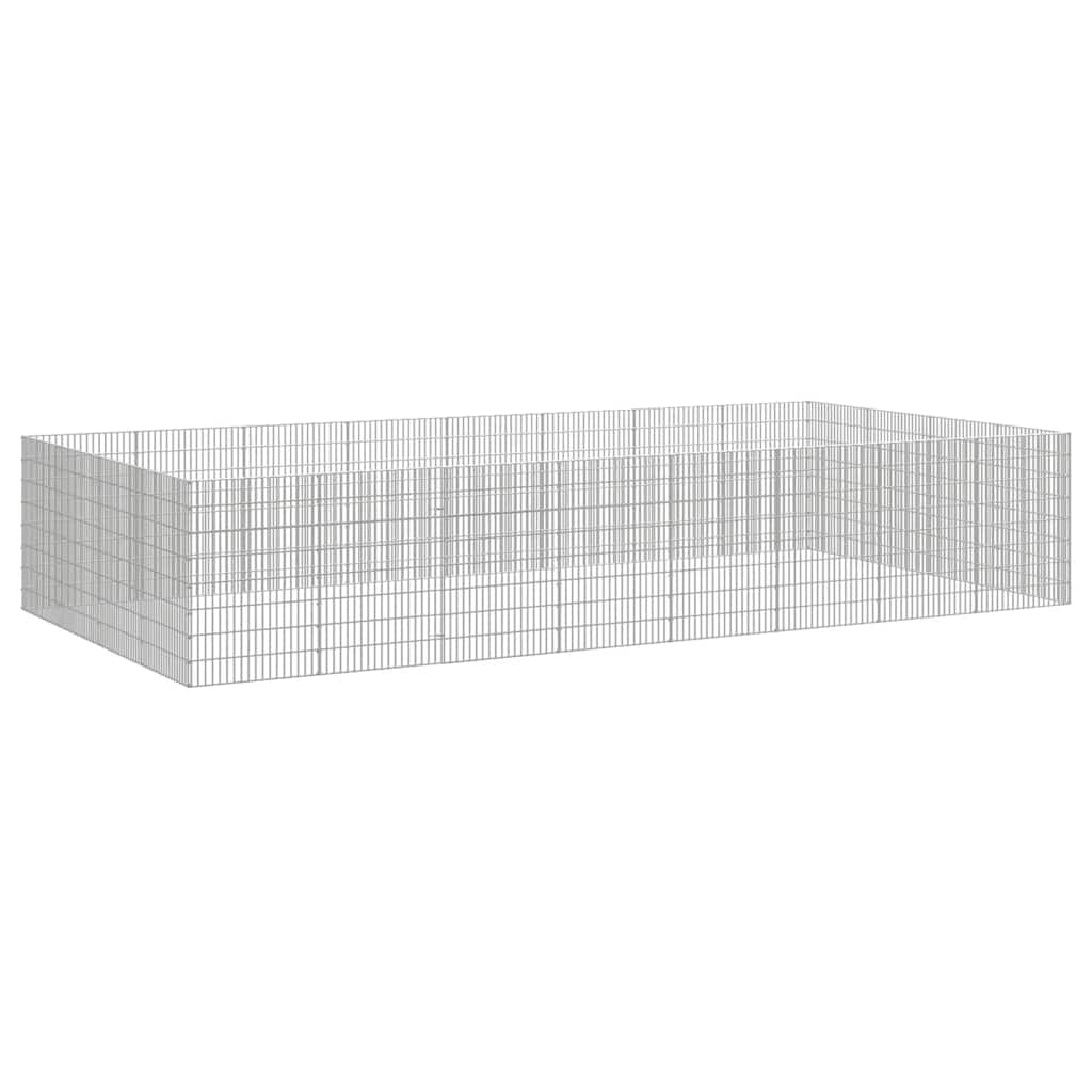 NNEVL Free Range Animal Enclosure 24-Panel 54x80 cm Galvanised Iron