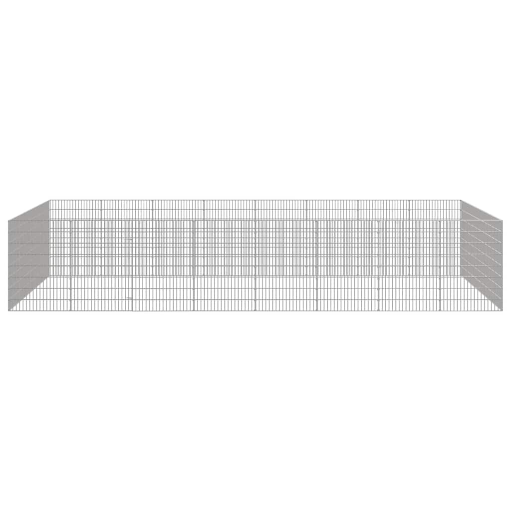 NNEVL Free Range Animal Enclosure 24-Panel 54x80 cm Galvanised Iron