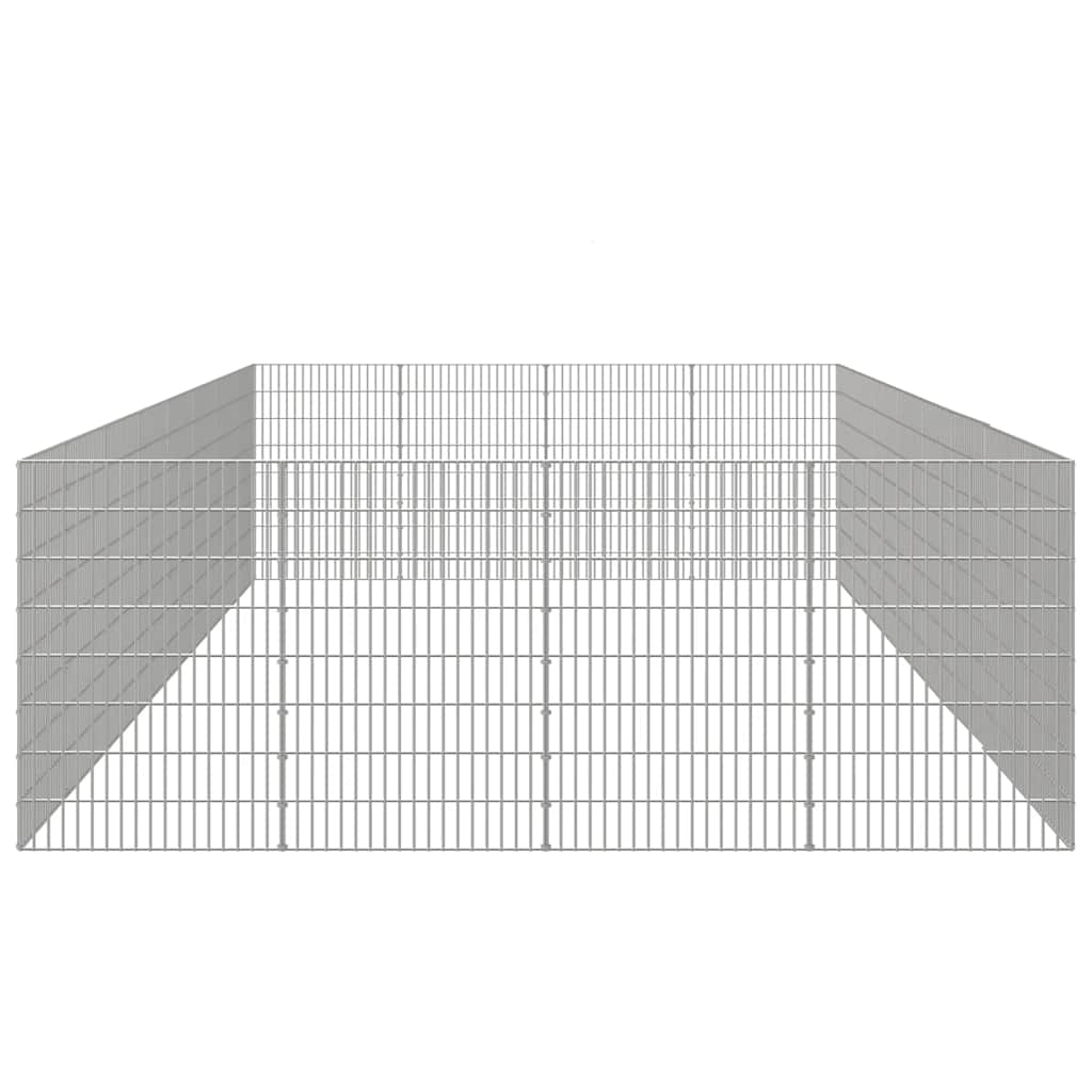 NNEVL Free Range Animal Enclosure 24-Panel 54x80 cm Galvanised Iron