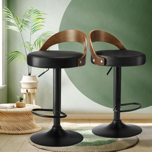 NNEED Bar Stools Gas Lift Swivel Padded Seat x2