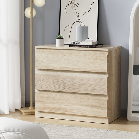 NNEED 3 Chest of Drawers Lowboy Dresser Table Natural