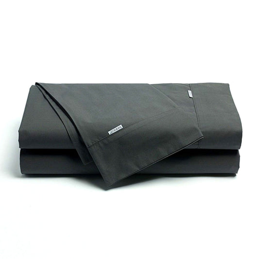 NNEDSZ Bianca Heston Cotton Percale Sheet Set Charcoal Double