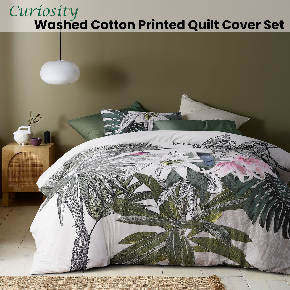 NNEDSZ Curiosity Washed Cotton Printed Quilt Cover Set King
