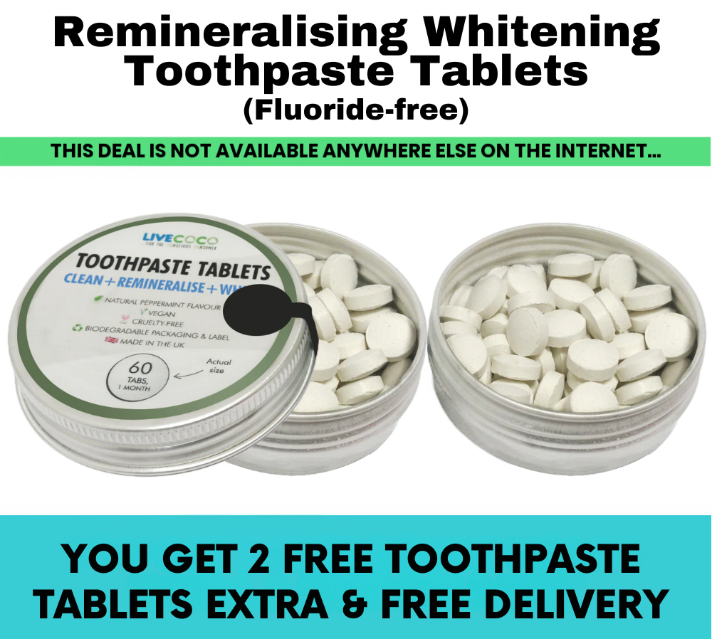 Buy 6, get 2 FREE & FREE DELIVERY - 24 Hour Offer - Remineralising & Whitening Toothpaste Tablets - Peppermint, Fluoride-Free