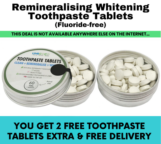 Buy 6, get 2 FREE & FREE DELIVERY - 24 Hour Offer - Remineralising & Whitening Toothpaste Tablets - Peppermint, Fluoride-Free